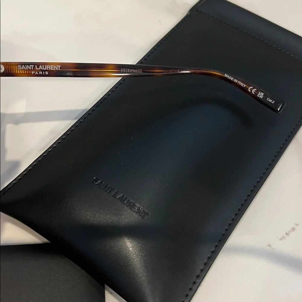SAINT LAURENT Acetate Cat Eye Sunglasses SL 502 Tortoise NWT - Picture 7 of 8
